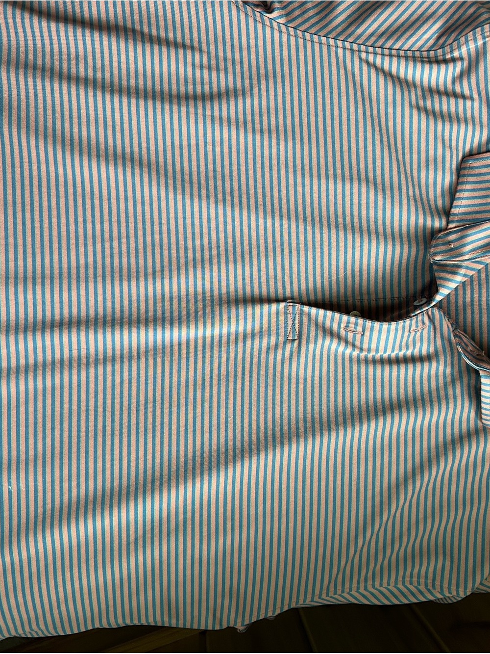 Men's Short-Sleeve Polo in Pink and Blue Stripes